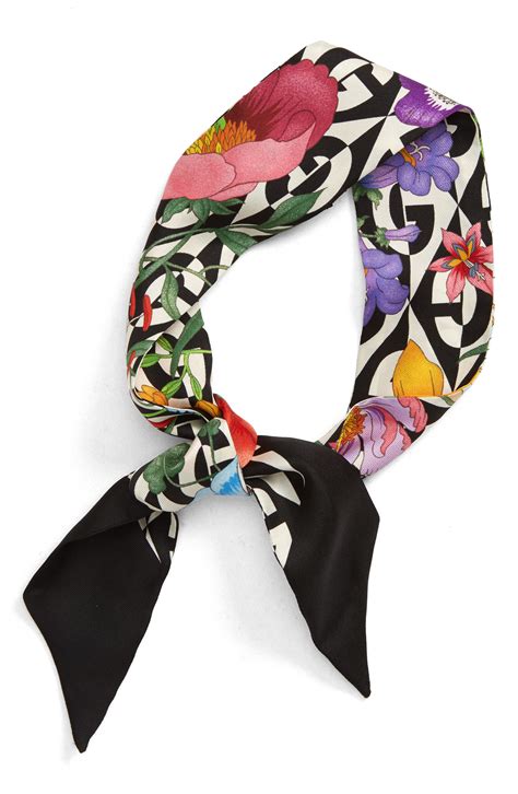 gucci silk floral scarf